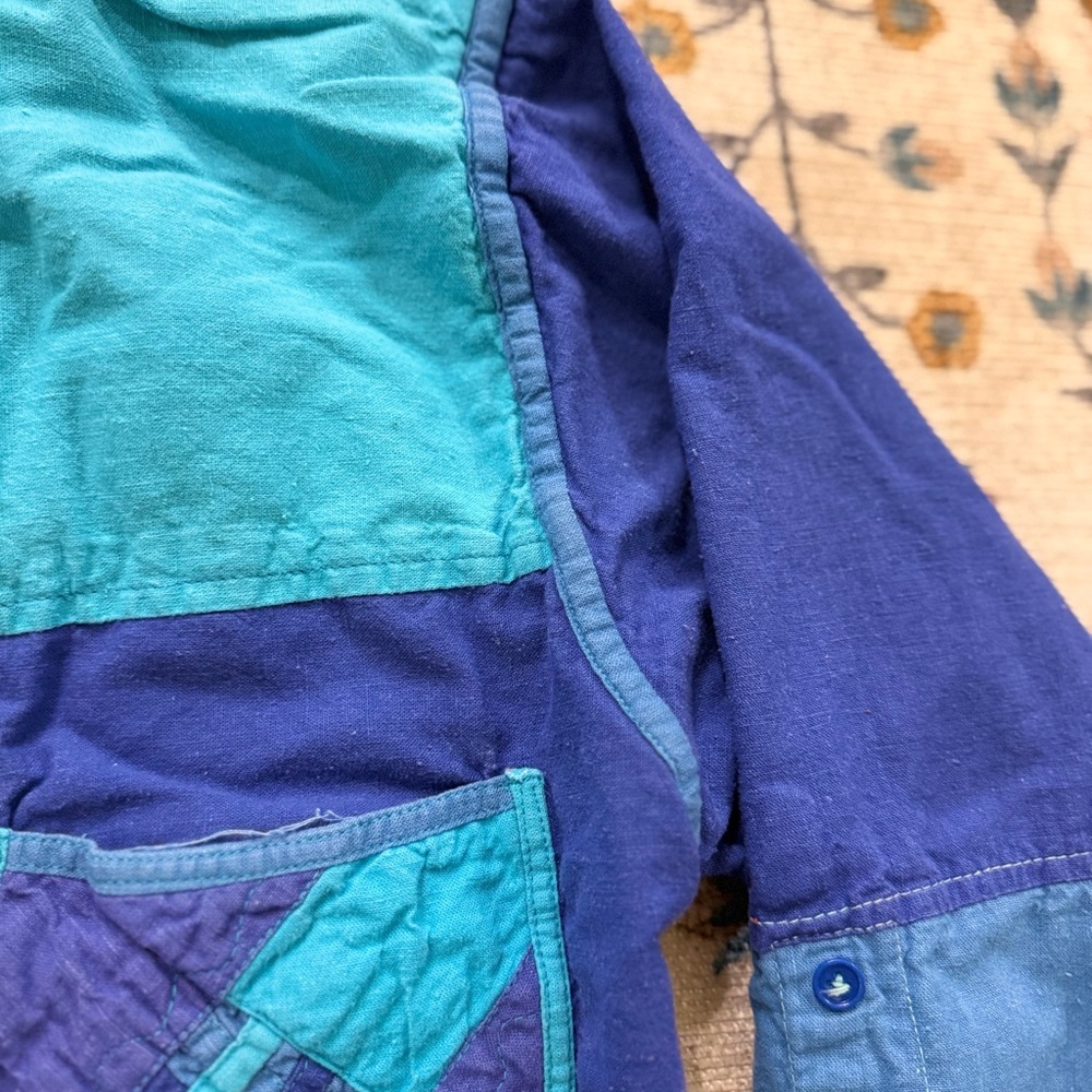 1980s Vintage Reversible Patchwork Jacket Nepal S… - image 3